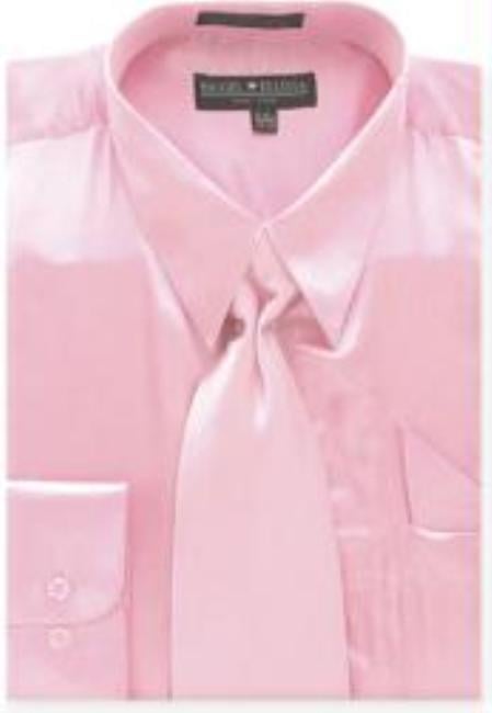 Pink satin dress shirt