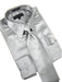 Fashion Cheap Priced Sale Satin Silver Grey Dress Shirt Combinations Tie Hanky Set Men's Dress Shirt mensusa