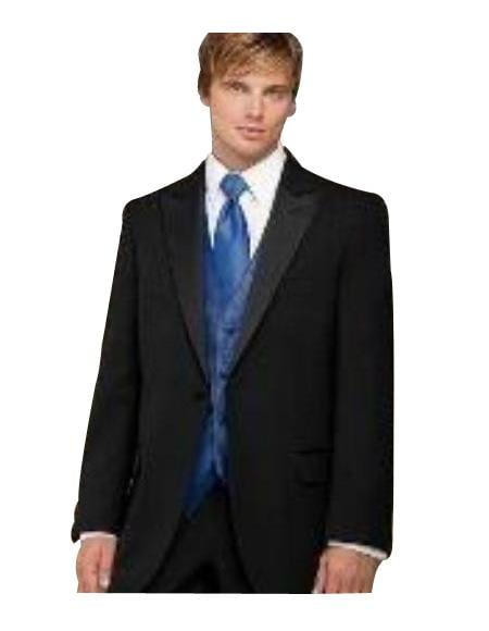 Fitted Slim Fitc Cut Designer 1 Button Tuxedo With Pleated Pants mensusa