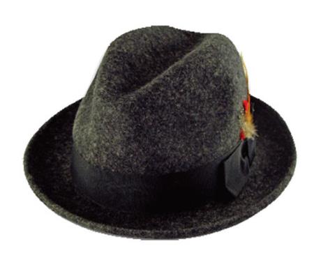 New Men's Grey Feathered pattern adds extra beauty Mens Dress Hats