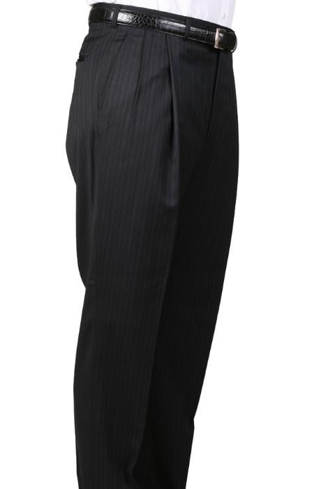 Gray Pleated Pants Lined Trousers Unhemmed Unfinished Bottom For Men's mensusa