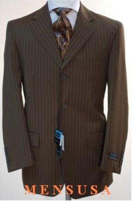 Groomsmen Suits Chocolate brown pinstripe 3 Button Cheap Priced Business Suits Clearance Sale 100% Touch Poly Rayon mensusa