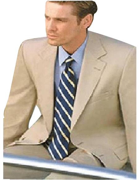 Groomsmen Suits Lightest Tan ~ Beige 2 Buttons, Super 100's Rayon Viscose 2 Piece Suits - Two piece Business suits mensusa