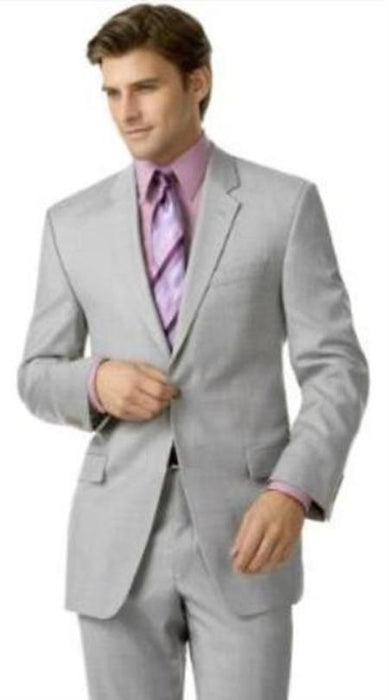 Groomsmen Suits Silver Gray (Very Very Light Gray(Ash)) 2 Button Double Vent Men's Cheap Priced Business Suits Clearance Sale mensusa