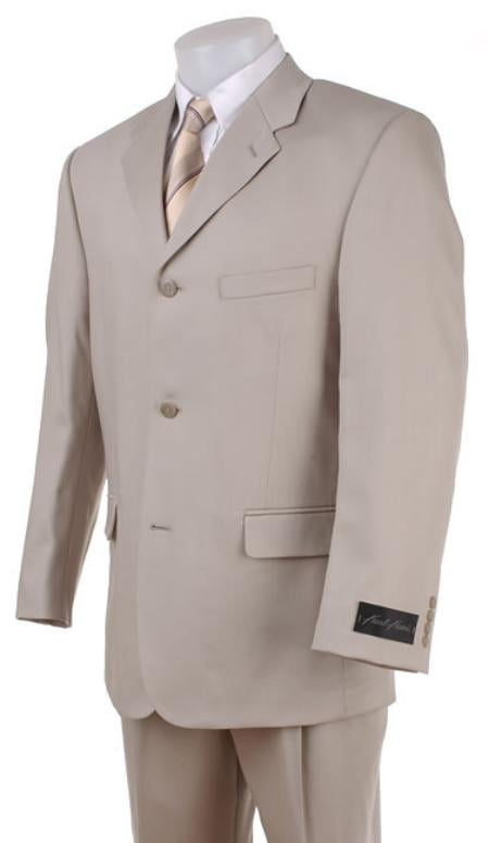 Groomsmen Suits Tan ~ Beige~Light Taupe~Sand Blend Khaki Polyester Summer Available In 2 Or 3 Buttons Style Regular Classic Cut Cheap Priced Business Suits Clearance Sale - mensusa