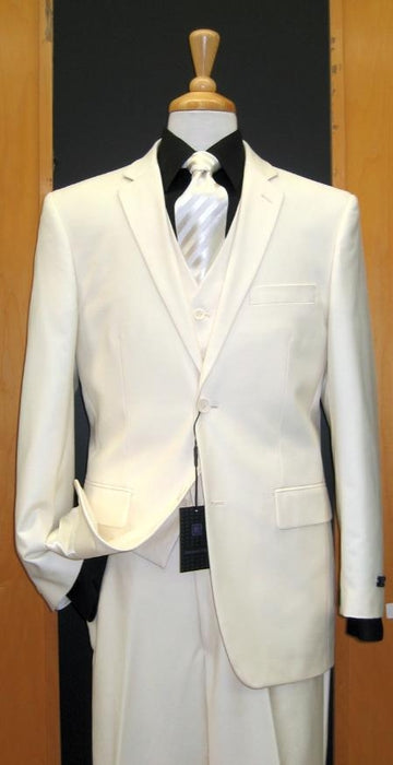 Groomsmen Suits Two Button Off White Tapered Cut three piece suit mensusa