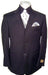 High End 3 Buttons Black & Small Pinstripe Super 140's Business Suits - mensusa