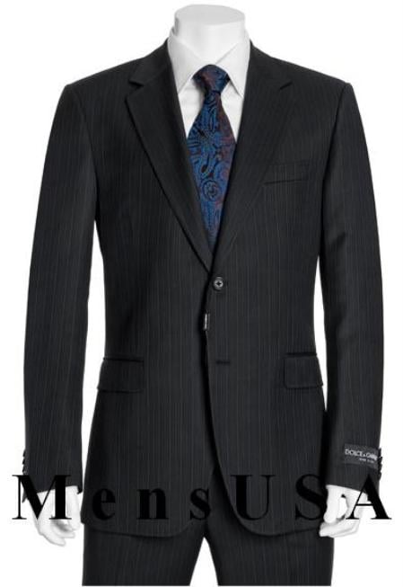 High Quality 2 Button Subtle Muted Conservative Dark Navy Blue Suit For Men Pinstripe Slim Fit Business ~ Wedding 2 piece Side Vented 2 Piece Suits For Men Navy Pinstripe Available in 3 Buttons Style Regular Classic Cut - mensusa