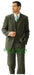 High Quality Dark Olive Green Available In Two ~ 2 Buttons Only Vested Poly~Rayon Fabric 3 ~ Three Piece Suit mensusa