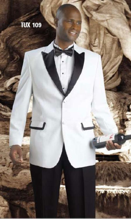 Hight Quality 2 Button Tuxedos White / Black Suit mensusa