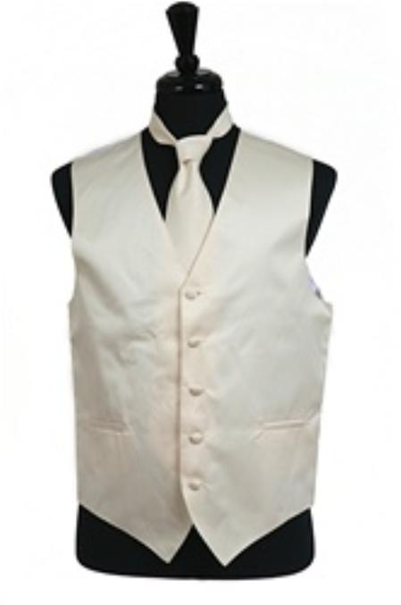 Ivory Dress Tuxedo Wedding Vest ~ Waistcoat - Men's Neck Ties - Mens Dress Tie - Trendy Mens Ties mensusa