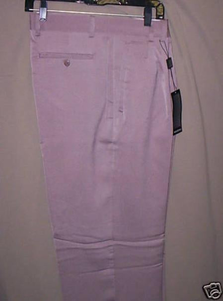 long rise big leg slacks Lavender Deep Pleat-Wide Leg 22- Inch\ around the bottom Pleated baggy dress trousers unhemmed unfinished bottom