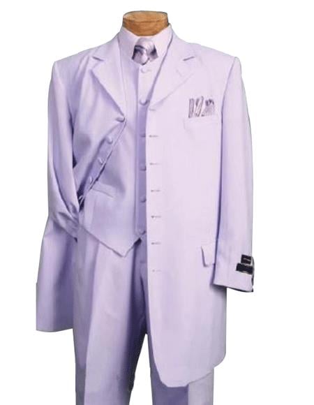 Lavender SUIT 3PC FASHION ZOOT WITH VEST Cover Buttons Comes mensusa