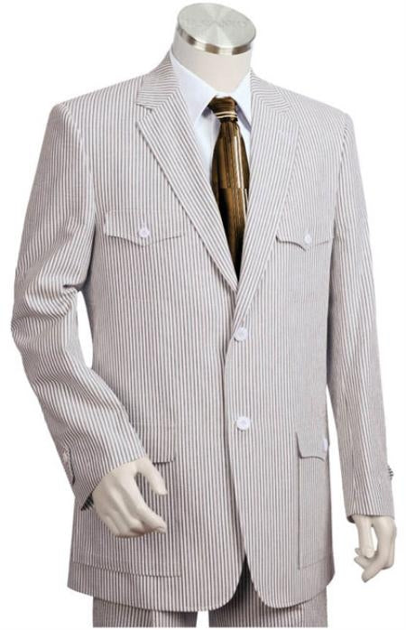 Sear Sucker Suit Seersucker Suit Mens 2pc 100% Cotton Seersucker Sear sucker suit Grayoffwhite