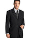 Liquid Solid Jet Black Men's Suits Three buttons style Super 150's premier quality italian fabric Suit Side - mensusa