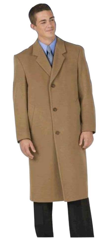 Long Wool Winter Dress Knee length Coat EMILCT03 Sentry8811 45inch Men's Overcoat classic model Men's Dress Coat features button through front mensusa