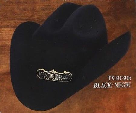 Tejana Cowboy Hat Duranguense Style 10X Felt Hats By Los Altos Black