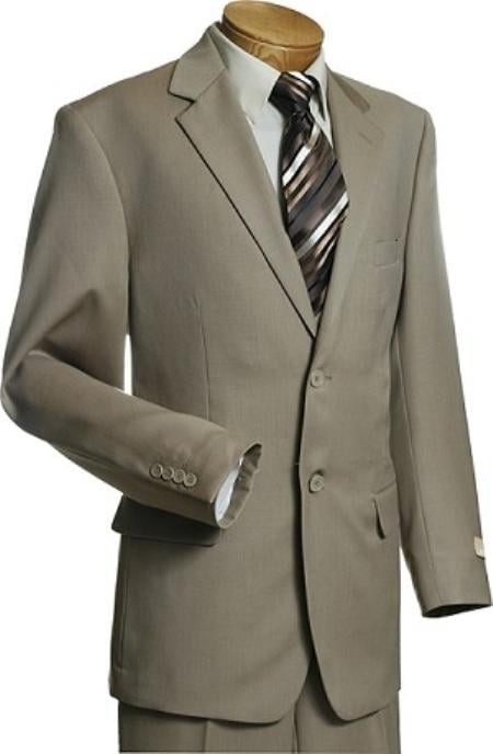 Man Exclusive 2 Button Taupe Men's Suit Taupe 2 Piece Suits - Two piece Business suits Suit mensusa