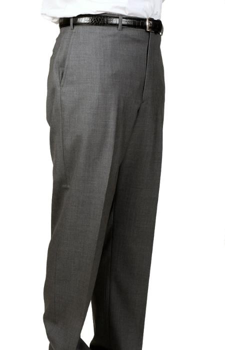 Medium Charcoal, Parker, Pleated Pants Lined Trousers unhemmed unfinished bottom mensusa