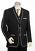 Men's 2 Button 3pc Fashion Denim Cotton Fabric Trimmed Two Tone Blazer/Suit/Tuxedo Black mensusa