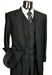 Men's 2 Button Designer Black On Black Ton on Ton Shadow Stripe Vested Suit - Three Piece Suit - Seersucker Fabric Summer Fabric Cotton Fabric - Black on Black Stripe mensusa