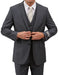 Men's 2 Button Front Closure Grey Pinstripe Slim Fit Suit mensusa