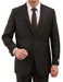 Men's 2 Button Front Closure Peak Lapel Satin Trim Pic Stitch Suit Black mensusa