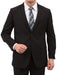 Men's 2 Button Front Closure Slim Fit Suit Black mensusa