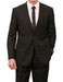 Men's 2 Button Front Closure Slim Fit Suit Black mensusa