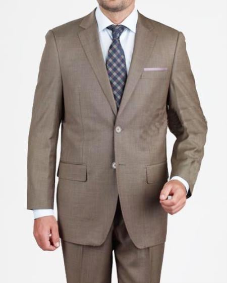 Men's 2 Button Modern Fit Suits Taupe Cheap Priced Business Suits Clearance Sale mensusa