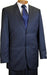 Men's 2 Button Slim Cut Dark Navy Pinstripe Conservative Pattern Suit Navy Mini Stripe Tapered Cut mensusa