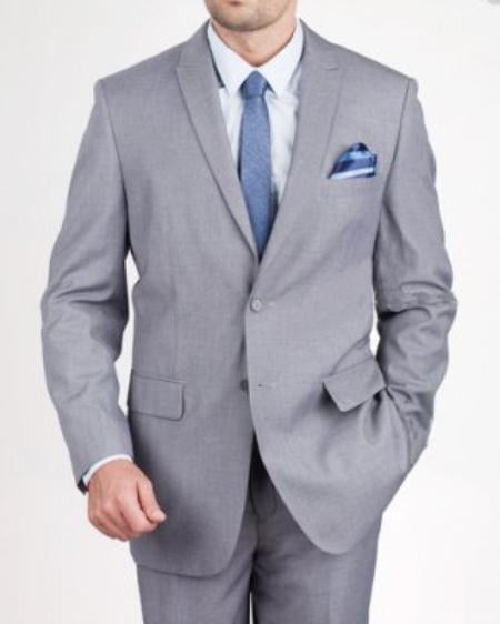 Men's 2 Button Slim Grey patterned Suit mensusa