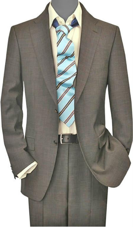 Men's 2 Button Vented Taupe ~ Beige Mini Pattern Weave Pattern Texture Pattern Suit mensusa