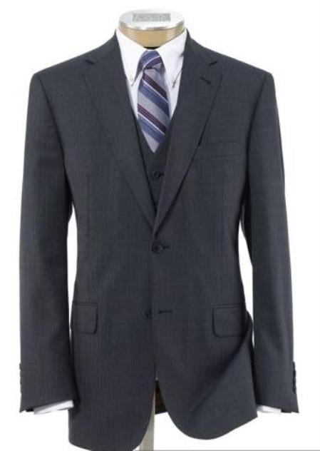 Men's 2 Button Vested Suit with Pleated Trousers Grey - Three Piece Suit mensusa