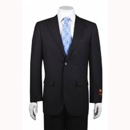 Men's 2-button Solid Charcoal 2 Piece Suits - Two piece Business suits Suit mensusa