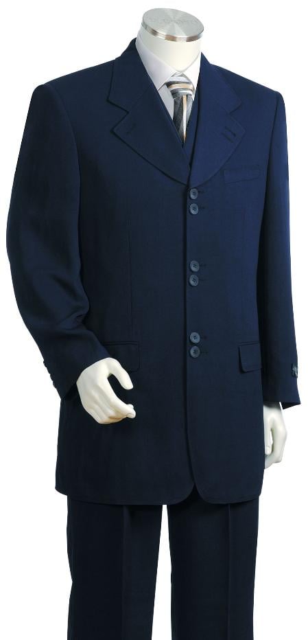 Men's 3 Piece Fashion Dark Navy Zoot Suit mensusa