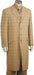 Men's 3 Piece Fashion Zoot Suit in Plaid Windowpane Taupe mensusa