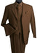 Men's 3 Piece Vested 3 Buttons Brown Three Piece Suit Side Vent Pleated Pants mensusa