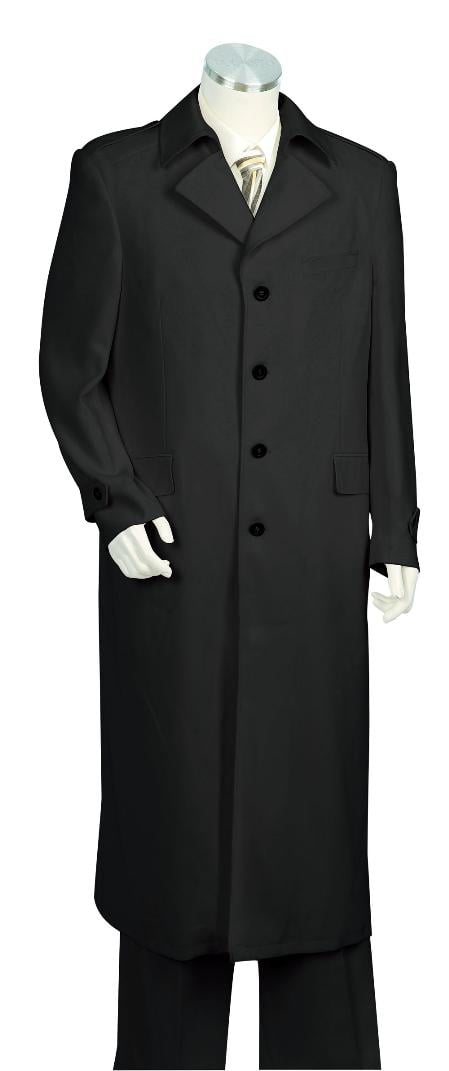 Men's 3 Piece Vested Black Zoot Suit mensusa