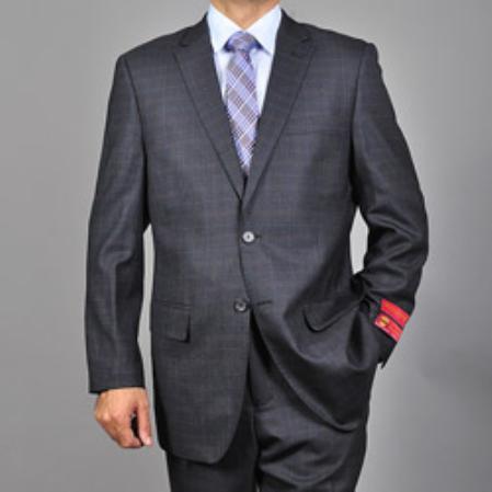 Men's Authentic Mantoni Brand Charcoal Grey 2-button Suit - High End Suits - High Quality Suits mensusa