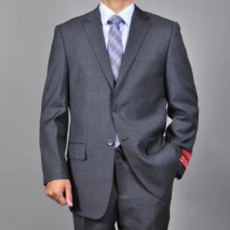 Men's Authentic Mantoni Brand patterned Dark Grey 2-button Suit - High End Suits - High Quality Suits mensusa