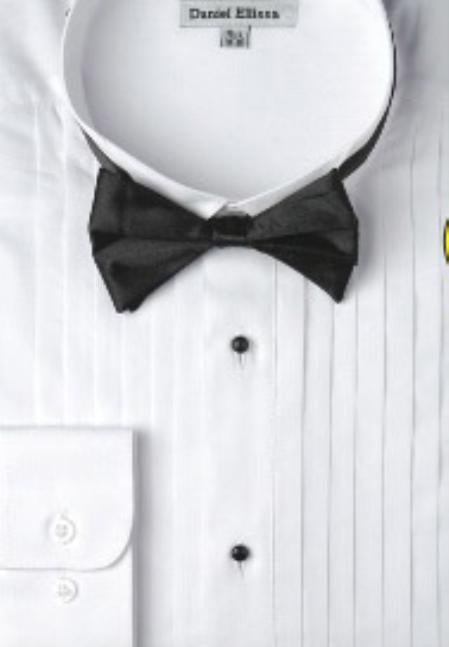 Men's Basic Tuxedo Shirt with Bow Tie - Men's Neck Ties - Mens Dress Tie - Trendy Mens Ties mensusa