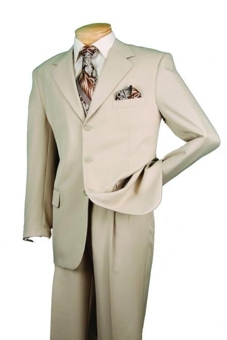 Men's Beige affordable Cheap Priced Business Suits Clearance Sale online sale Available in 2 or Three ~ 3 Buttons Style Regular Classic Cut mensusa