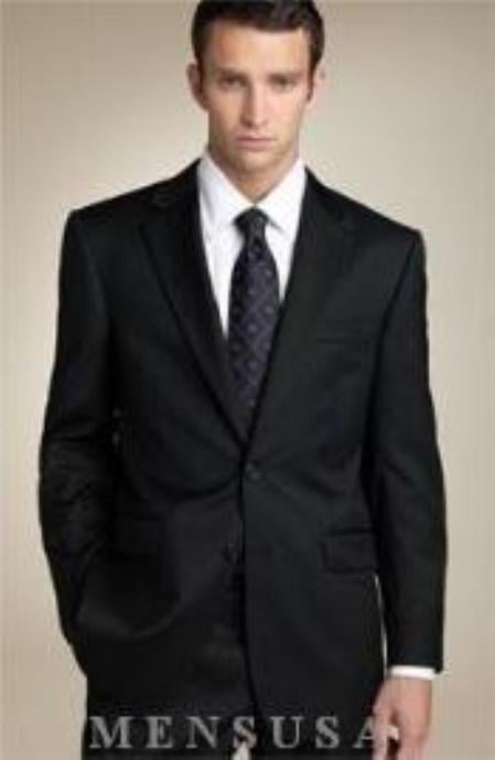 Men's Black 2 Button Designer Cheap Priced Men's Slim Fitted Suit - Skinny Fit Suit mensusa