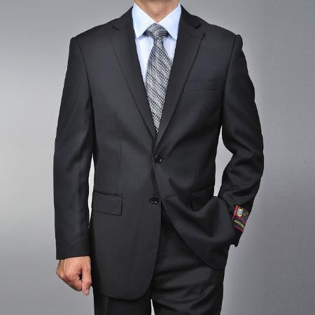 Men's Black 2-button 2 Piece Suits - Two piece Business suits Suit mensusa