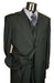 Men's Black Pinstripe 3 Piece 2 Button Italian Designer Suit Flat Front No Pleated Pants - Three Piece Suit mensusa