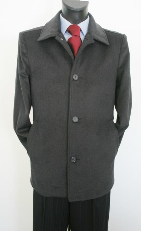 Men's Car Coat Style Charcoal 3/4 Designer Men's Wool Men's Peacoat Sale Style mensusa