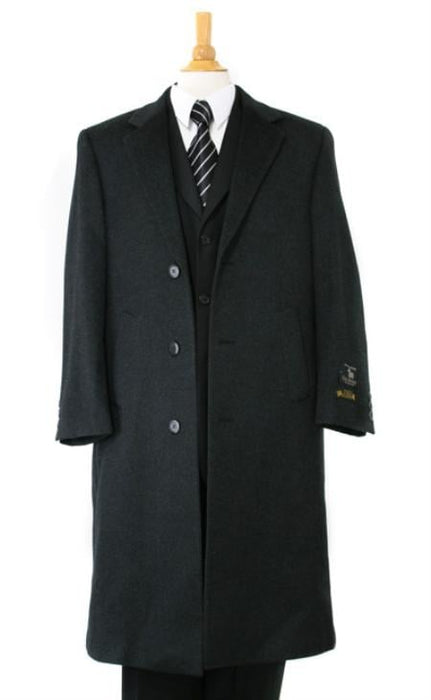 Men's Charcoal Gray soft finest grade Cashmere & Wool Men's Overcoat Winter Men's Topcoat Sale mensusa