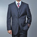 Men's Charcoal Grey 2-button Vested three piece suit mensusa