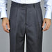 Men's Charcoal Single Pleat Pants unhemmed unfinished bottom mensusa